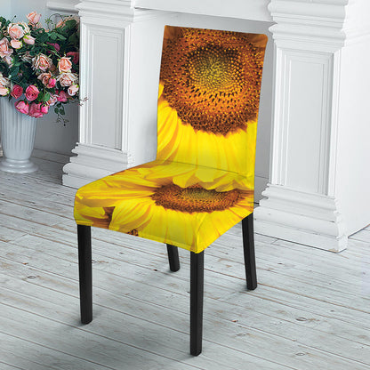 Yellow Sunflower Print Dining Chair Slipcover