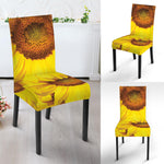 Yellow Sunflower Print Dining Chair Slipcover