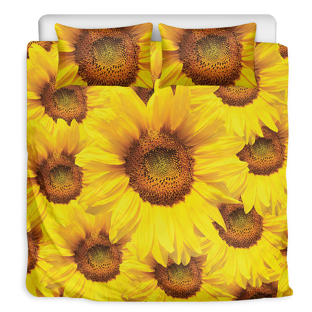 Yellow Sunflower Print Duvet Cover Bedding Set