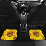 Yellow Sunflower Print Front and Back Car Floor Mats