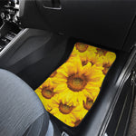 Yellow Sunflower Print Front and Back Car Floor Mats