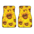 Yellow Sunflower Print Front Car Floor Mats