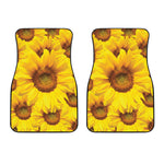 Yellow Sunflower Print Front Car Floor Mats