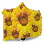 Yellow Sunflower Print Hooded Blanket