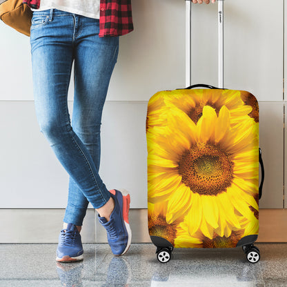 Yellow Sunflower Print Luggage Cover
