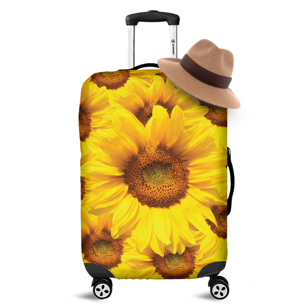 Yellow Sunflower Print Luggage Cover