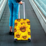 Yellow Sunflower Print Luggage Cover