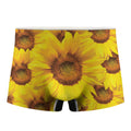 Yellow Sunflower Print Men's Boxer Briefs