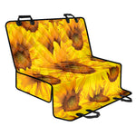 Yellow Sunflower Print Pet Car Back Seat Cover