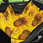 Yellow Sunflower Print Pet Car Back Seat Cover
