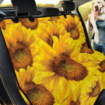 Yellow Sunflower Print Pet Car Back Seat Cover