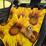 Yellow Sunflower Print Pet Car Back Seat Cover
