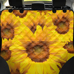 Yellow Sunflower Print Pet Car Back Seat Cover