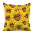 Yellow Sunflower Print Pillow Cover