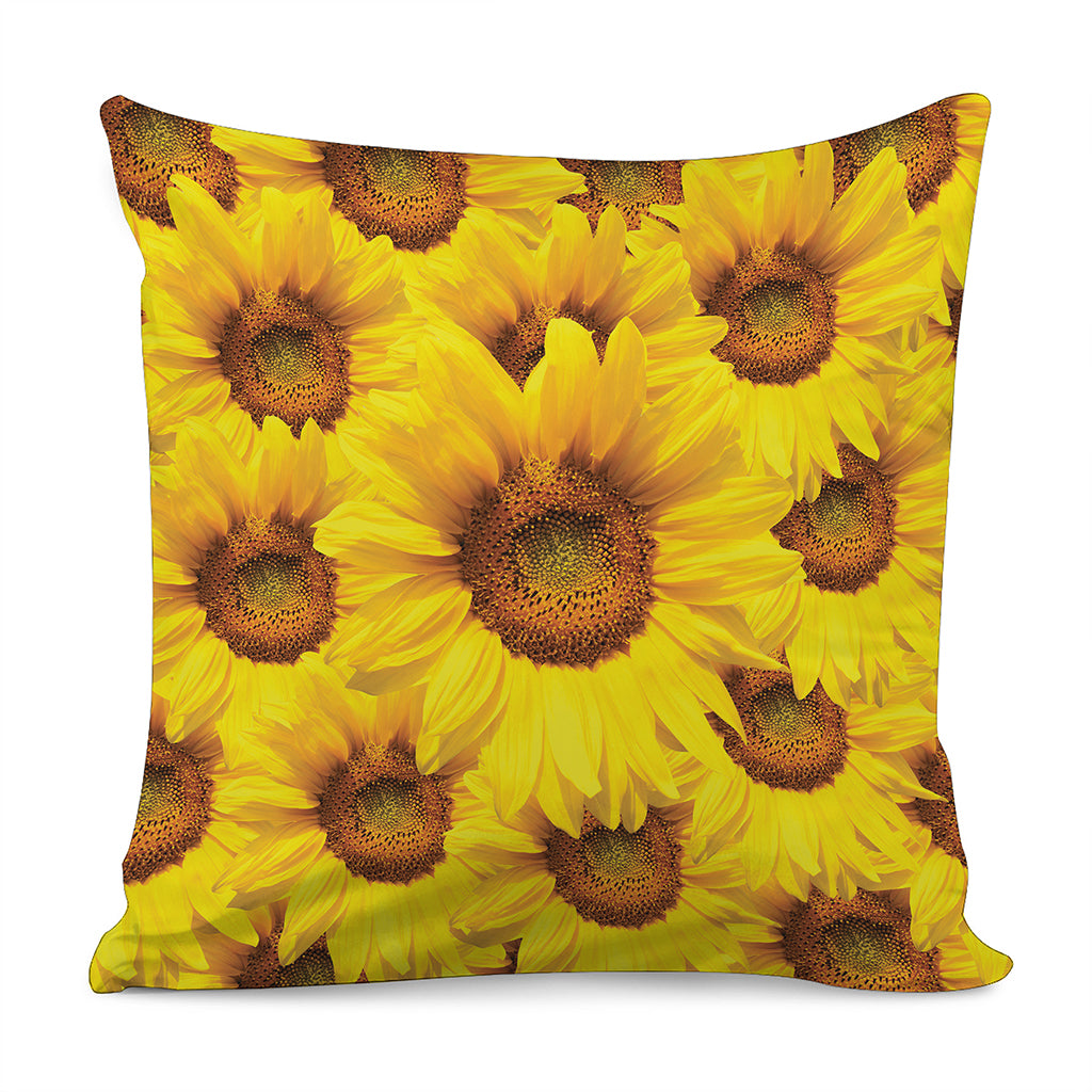 Yellow Sunflower Print Pillow Cover