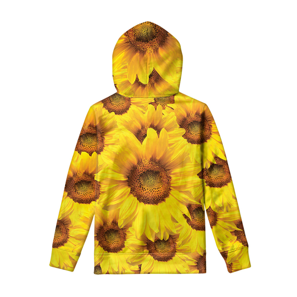 Yellow Sunflower Print Pullover Hoodie