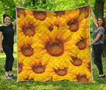Yellow Sunflower Print Quilt