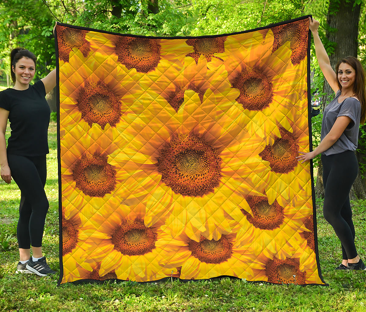 Yellow Sunflower Print Quilt