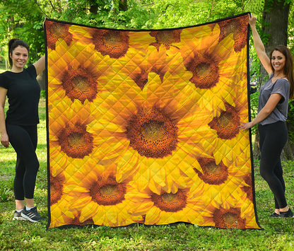 Yellow Sunflower Print Quilt