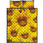Yellow Sunflower Print Quilt Bed Set