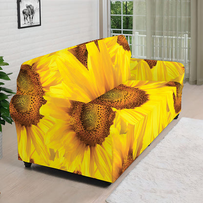 Yellow Sunflower Print Sofa Cover
