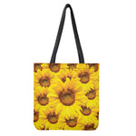 Yellow Sunflower Print Tote Bag