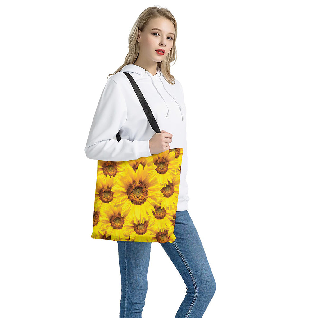 Yellow Sunflower Print Tote Bag