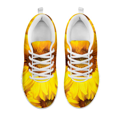 Yellow Sunflower Print White Sneakers
