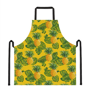 Yellow Tropical Pineapple Pattern Print Apron