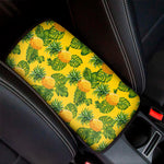 Yellow Tropical Pineapple Pattern Print Car Center Console Cover
