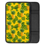 Yellow Tropical Pineapple Pattern Print Car Center Console Cover