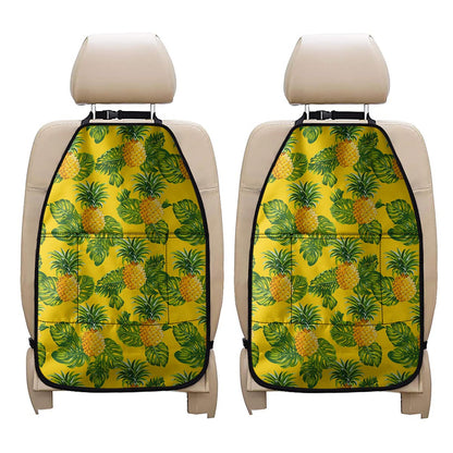 Yellow Tropical Pineapple Pattern Print Car Seat Organizers