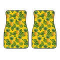 Yellow Tropical Pineapple Pattern Print Front Car Floor Mats