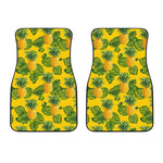 Yellow Tropical Pineapple Pattern Print Front Car Floor Mats
