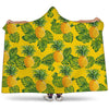 Yellow Tropical Pineapple Pattern Print Hooded Blanket