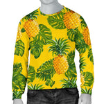 Yellow Tropical Pineapple Pattern Print Men's Crewneck Sweatshirt GearFrost