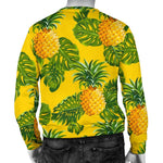 Yellow Tropical Pineapple Pattern Print Men's Crewneck Sweatshirt GearFrost