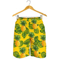 Yellow Tropical Pineapple Pattern Print Men's Shorts
