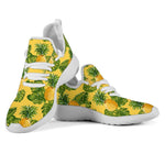 Yellow Tropical Pineapple Pattern Print Mesh Knit Shoes GearFrost