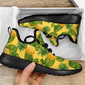 Yellow Tropical Pineapple Pattern Print Mesh Knit Shoes