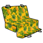 Yellow Tropical Pineapple Pattern Print Pet Car Back Seat Cover