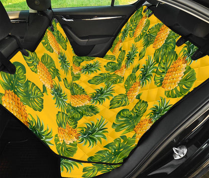 Yellow Tropical Pineapple Pattern Print Pet Car Back Seat Cover