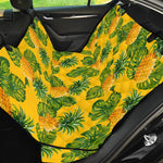 Yellow Tropical Pineapple Pattern Print Pet Car Back Seat Cover