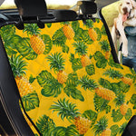 Yellow Tropical Pineapple Pattern Print Pet Car Back Seat Cover