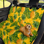 Yellow Tropical Pineapple Pattern Print Pet Car Back Seat Cover
