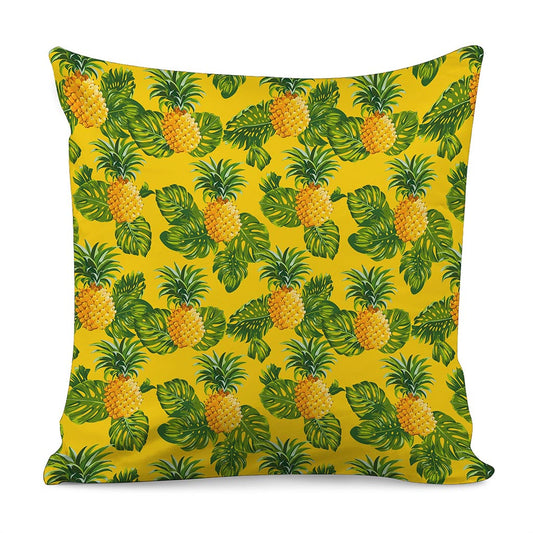 Yellow Tropical Pineapple Pattern Print Pillow Cover