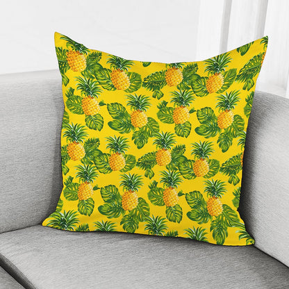 Yellow Tropical Pineapple Pattern Print Pillow Cover