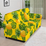 Yellow Tropical Pineapple Pattern Print Sofa Cover