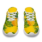 Yellow Tropical Pineapple Pattern Print Sport Shoes GearFrost