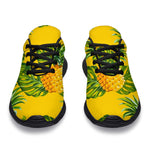 Yellow Tropical Pineapple Pattern Print Sport Shoes GearFrost